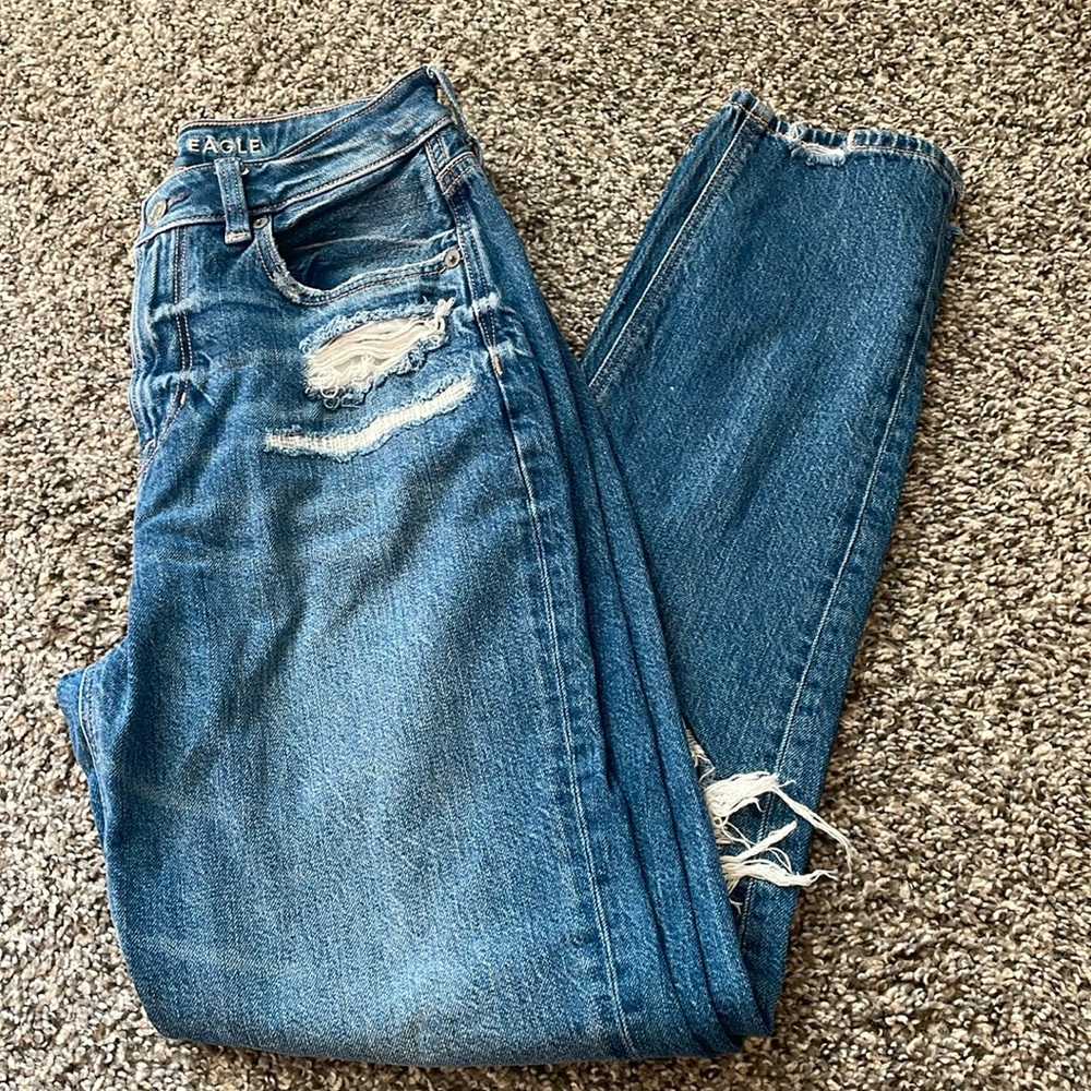 American Eagle Distressed Mom Jean